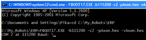 Bootloader Command Window